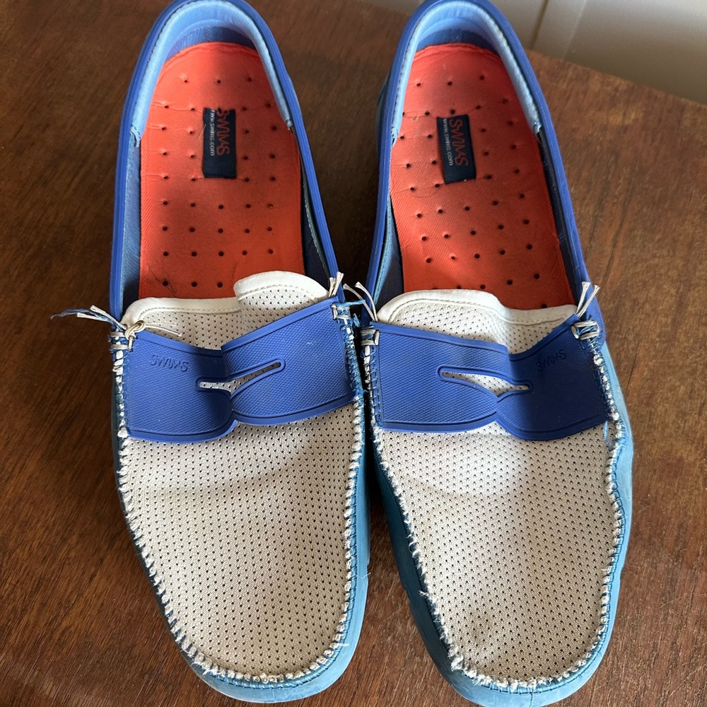 SWIMS blue rubber slip on loafers/ sz 12